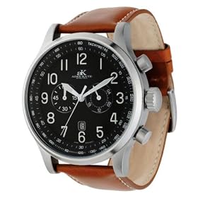 Click here to buy ADEE KAYE XXL ICW FLIEGER UHR CHRONOGRAPH WATCH BLACK DIAL  BROWN STRAP by Adee Kaye.