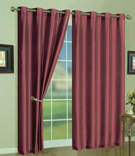 5 Colors - Mira Grommet Window Curtain Panels 58 x 108" - Red