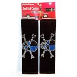 Blue Skull Pair Shoulder Seat Belt Pad Crystals Studded Rhinestone Car Truck SUV by LA Auto Gear