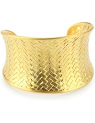 Satya Jewelry Gold Plated Medium Woven Cuff