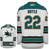 BOYLE #22 San Jose Sharks RBK Premier NHL Hockey Jersey by Reebok (NHLPA Certified Custom Sewn Authentic Twill)