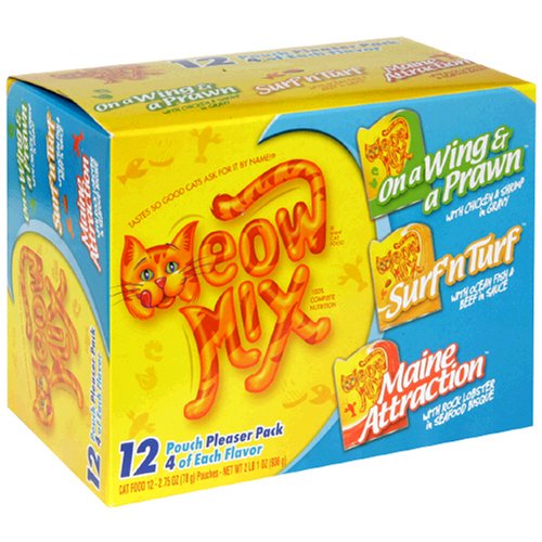 Meow Mix Wet Pleaser Pack 3, 2.75-Ounce Units (Pack of 48)