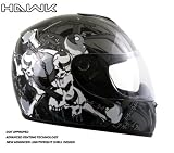 Advanced Hawk Chained Skull and Crossbones Gloss Black Full Face Motorcycle Helmet