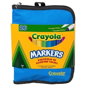 Crayola 26ct. Marker Portfolio with Neon Blue Pouch