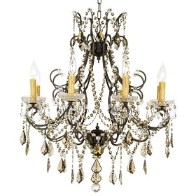 James R. Moder Charleston Teak Crystal 28" Wide Chandelier