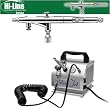 Iwata Hi-Line HP-AH Airbrushing System with Silver Jet Air Compressor