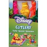 Disney Winnie the Pooh Plastic Cutlery - 24 Pc Lot - 8 Each of Forks, Spoons and Child's Knife