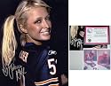 Paris Hilton Signed in Bears Urlacher Jersey 8x10