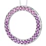 Sterling Silver 3.50 carats total weight Round shape Amethyst and Pink Sapphire Circle of Life Pendant Necklace