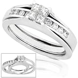 14k White Gold 1/2ctw Princess Diamond Engagement Ring (HI/SI-I1)