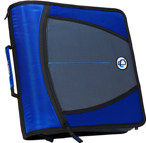Case-it Mighty Zip Tab 3-Inch Zipper Binder, Blue, D-146-BLU