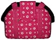 Designer Open Top Dog Carriers-Raspberry W/White Paw Prints