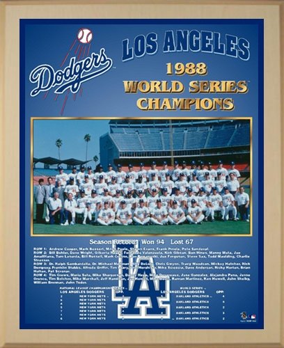 Los Angeles Dodgers Large Healy Plaque - 1988 World Series Champs