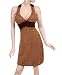 Juniors / Missy Black / Brown Polyester ZigZag Design Halter Sundress - Close-out Sale !
