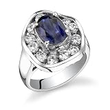 Grandiose 4.30 carats Oval Sapphire Diamond High Gem Quality Ring in 14 Karat White Gold