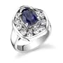 Grandiose 4.30 carats Oval Sapphire Diamond High Gem Quality Ring in 14 Karat White Gold