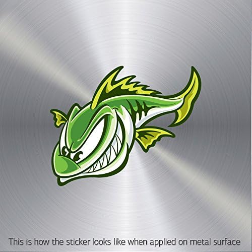Sticker Aggressive River Fish Vinyl Motorbike Permanent hobbies Design (10 X 7.96 In)