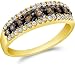 14k Yellow OR White Gold Round Cut White and Brown Chocolate Diamond Womens Ladies Wedding Anniversary Fashion 5mm Ring Band (1/2 cttw)