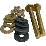 LASCO 04-3675 Toilet Tank to Bowl Solid Brass 3/8-Inch by 3-1/8-Inch Heavy Duty Bolts with Rubber and Brass Washers and Hex Nuts