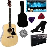 Stretton Payne Dreadnought Full Sized Steel String Acoustic Guitar PACKAGE D1 Natural