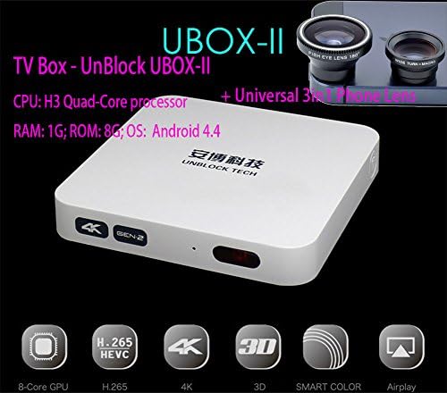 UNBLOCK Original Gen.2 UBOX-II Free Asia Chinese Channels Android 4.4 TV Box Quad Core CPU / Octa Core GPU 1GB & 8GB Network Streaming Media Player Use in United States Korea HK Singapore UK Arabia
