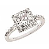 0.47ct Diamond 14k White Gold Engagement Semi Mount Ring Setting in Pave Set (VS Clarity, F Color)