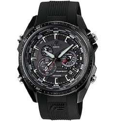 CasioEdificeBlackLabelChronoSolarWatch-3DBlackDial-RubberStrap