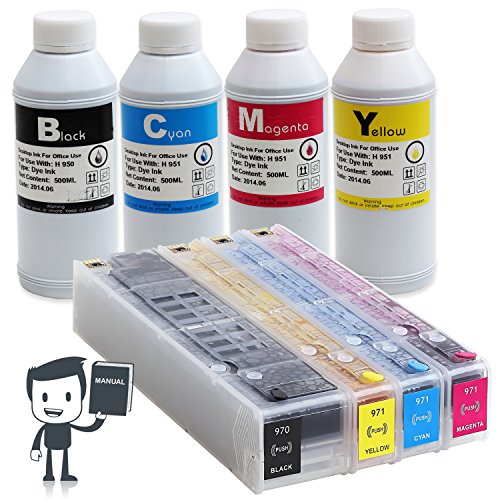 INKUTEN TM Prefilled Refillable Cartridges for HP 970, 970XL, 971