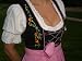 MIDI-DIRNDL inklusive Bluse und Schürze schwarz mit schöner bunter Stickerei Trachtenkleid Gr. 40 Tracht