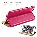 iPhone 6s Plus/6 Plus Case, Benuo [Litchi Pattern Series] Folio Flip Genuine Leather Case [Stand Function] [Card Holder] with Magnetic Closure for iPhone 6 Plus, 6s Plus 5.5 inch (Pink Rose)