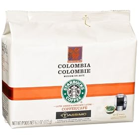 Tassimo Starbucks 100% Columbian, 6.1 Ounce Pouch