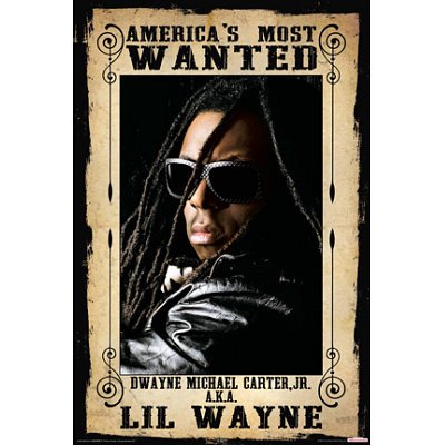 This poster shows Lil' Wayne smoking with his