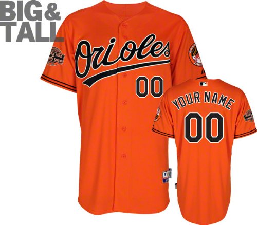 Baltimore Orioles Jersey: Big & Tall Personalized Alternate Orange Authentic Cool Baseâ
