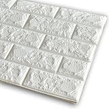 SOOMJ 【ホワイト1枚】ブリック タイル レンガ 壁紙シール 70cm×77cm ブリックステッカー 軽量レンガシール 壁紙シール アクセントクロス ウォールシール はがせる 壁シール