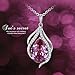 Sue's Secret Fuchsia Pink Teardrop of Angel Pendant Necklace Jewelry Gift with Crystals from Swarovski