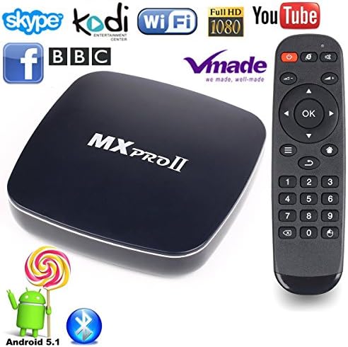 Wifi Bluetooth 3D Airplay Smart TV Box Vokul Amlogic S905 Quadc Core 2.4GHz 1080P HD Streaming Media Player Kodi - Black