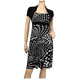 Black Abstract Print Faux Shrug Plus Size Dress