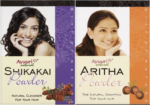 Ayuuri Shikakai (Acacia) &amp; Aritha (Soap Nuts) Powder Combo Pack (100g x 1 Qty Each) - Natural Ayurvedic Hair Conditioner &amp; Shampoo Powder by Ayuuri Natural Products
