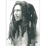 BOB MARLEY BLACK AND WHITE IMAGE FABRIC POSTER