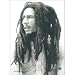 BOB MARLEY BLACK AND WHITE IMAGE FABRIC POSTER