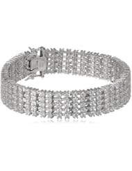 Sterling Silver Round Simulated Diamond Tennis Bracelet, 7.25"