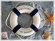Maritime Deko Rettungsring Welcome on Board blau/wei�