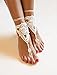 San Tokra Bridal Beach Wedding Foot Jewelry Gift Sexy Ankle Bracelet Crochet Barefoot Sandals for Women, New Nude Shoes