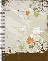 Wire-o Journal - Grunge Flower 2 - Medium ( Lined one side - Black wire-o )
