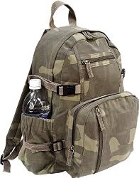 Woodland Camouflage Vintage Military Book Bag Backpack
