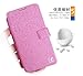 Lenovo A850 Silk Flip Leather Case for Lenovo A850 Wallet Pouch Skin Cover Phone Shell (Rose)