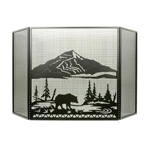 74W X 40H Bear Creek Folding Fireplace Screen