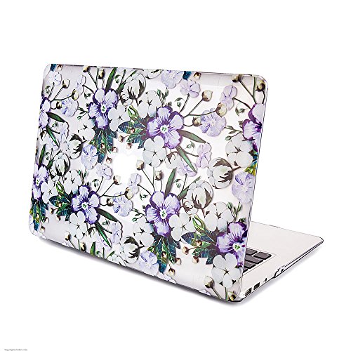 MacBook Air 13 Case, GMYLE Hard Case Print Glossy for MacBook Air 13 inch - Floral Pattern Glossy Hard Shell Case Cover (Not fit for MacBook Pro 13 inch)