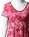 Doublju Women Short Sleeve Scoop Neck All Over Tie-dye Tunic Top