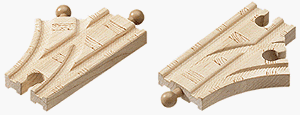 51mfp5mPtCL Thomas & Friends Wooden Railway   3 1/2 Inch Single Curved Switch Track (2 pieces)